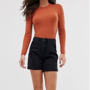 Vero Moda Tall High Waisted Denim Mom Shorts